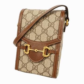 GUCCI Shoulder Bag GG Supreme Horsebit 625615 Canvas Brown Women's