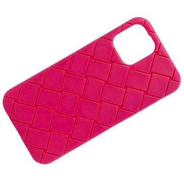 BOTTEGA VENETA iPhone 14 PRO Case Pink Intrecciato Rubber Silicone  Cover Smartphone Ladies