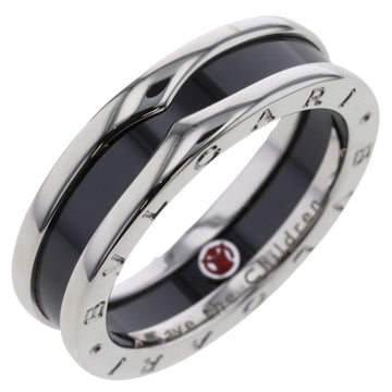 BVLGARI Ring B Zero One Save the Children Charity Silver 925 Black Ceramic No. 21 Men's