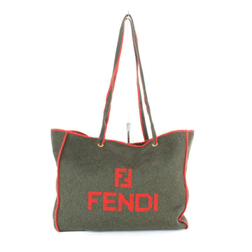 FENDI Tote Bag Felt Khaki Ladies