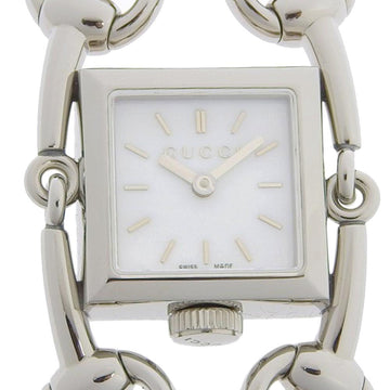 GUCCI Signoria 116.5 Stainless Steel Quartz Analog Display Ladies White Shell Dial Watch