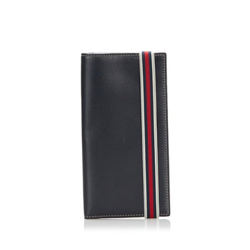 GUCCI sherry line long wallet black leather ladies