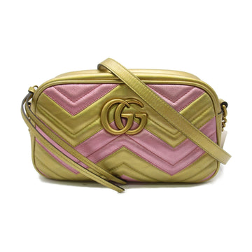 GUCCI Shoulder Bag Gold Pink leather 447632