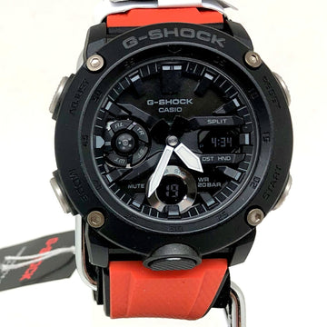 CASIO G-SHOCK G-Shock  watch GA-2000E-4JR analog-digital digital-ana quartz with replacement belt round face black orange men's casual