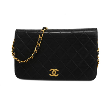 CHANEL Matelasse Chain Shoulder Lambskin Women's Leather Shoulder Bag Black