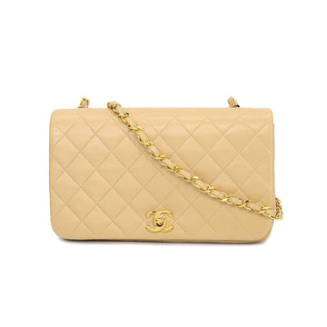 CHANEL matelasse chain shoulder bag leather beige gold metal fittings vintage Matelasse Bag