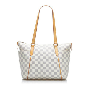 LOUIS VUITTON Damier Azur Totally PM Tote Bag Shoulder N51261 White PVC Leather Women's