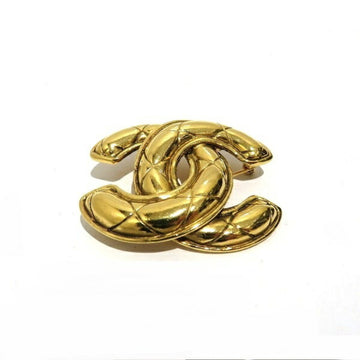 CHANEL matelasse here mark brooch brand accessory ladies