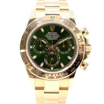 Rolex Cosmograph Daytona Watch Men's Green Automatic Yellow Gold 116508 ROLEX