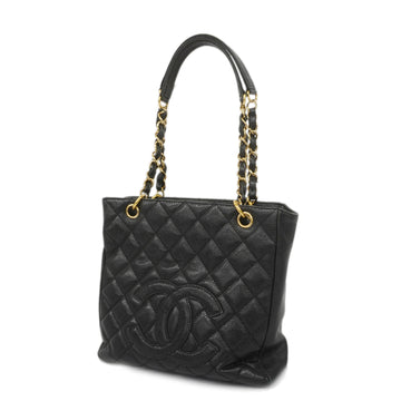 CHANELAuth  Matelasse Tote Bag Women's Caviar Leather Black