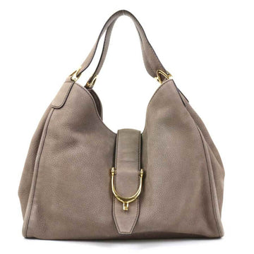 GUCCI handbag leather gray brown gold ladies 296856