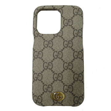 GUCCI Smartphone Case Women's Men's Mobile iPhone13PRO iPhone GG Supreme Beige Brown 701332