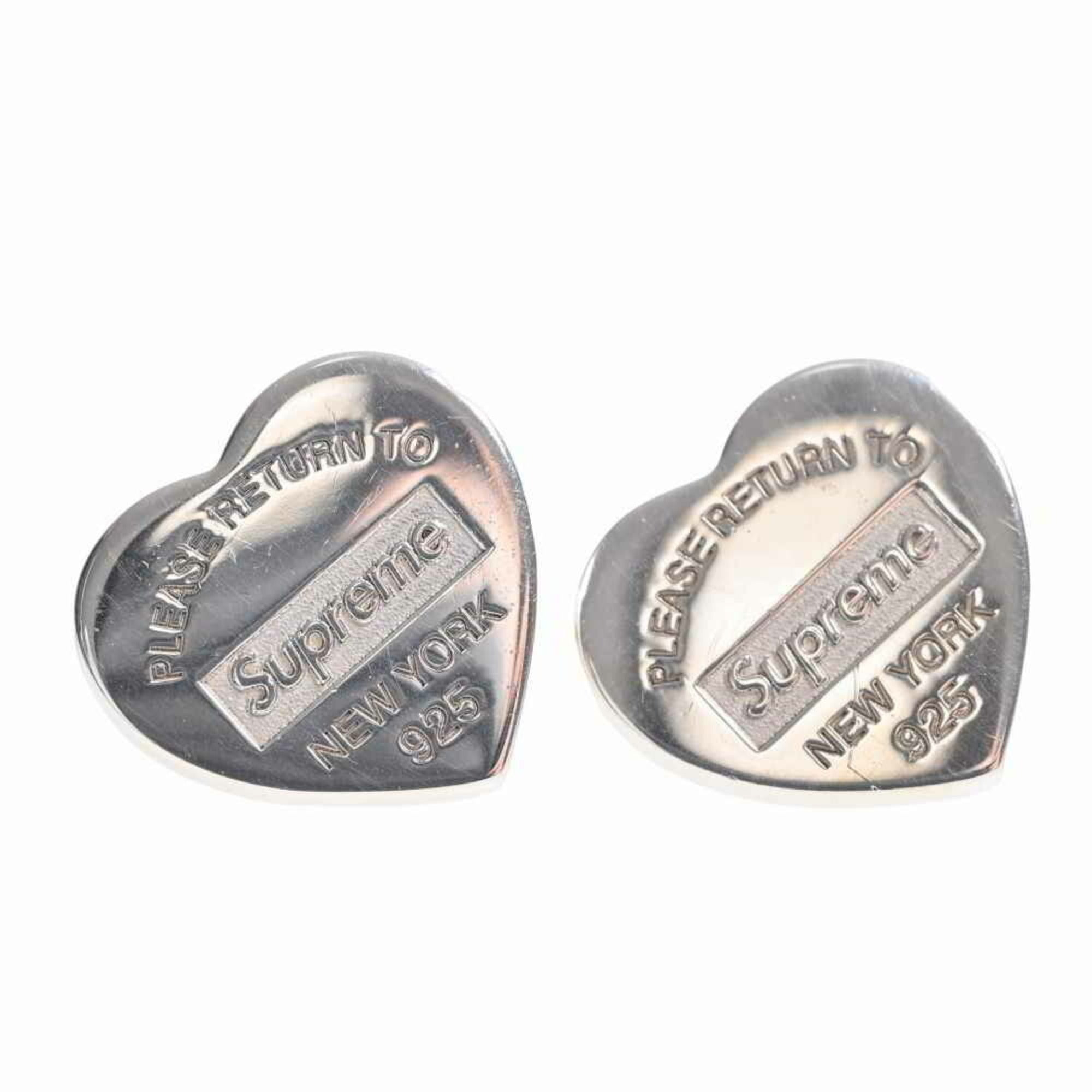 TIFFANY SV925 Return to Heart Tag Stud Earrings Supreme Collaboration