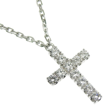 CARTIER symbol cross necklace K18 white gold x diamond made in France CTO492 Symbol unisex