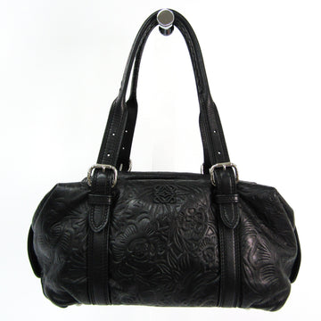 LOEWE Shopper Floral Women's Leather Tote Bag Black