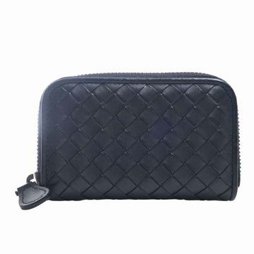 BOTTEGA VENETA Intrecciato Leather Round Coin Purse - Black