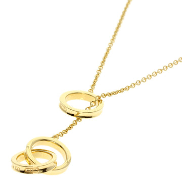 TIFFANY Interlocking Lariat Necklace K18 Yellow Gold Women's &Co.