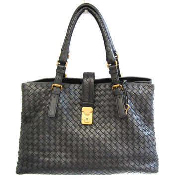 BOTTEGA VENETA Intrecciato Rome 171265 Men,Women Leather Handbag Black