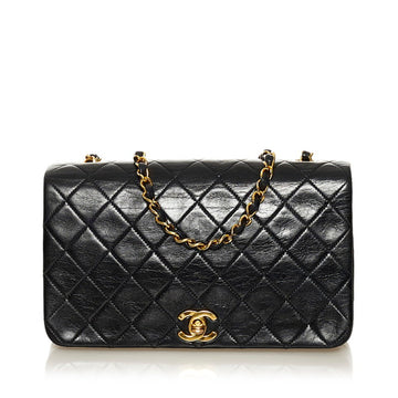 Chanel matelasse full flap chain shoulder bag black lambskin ladies CHANEL