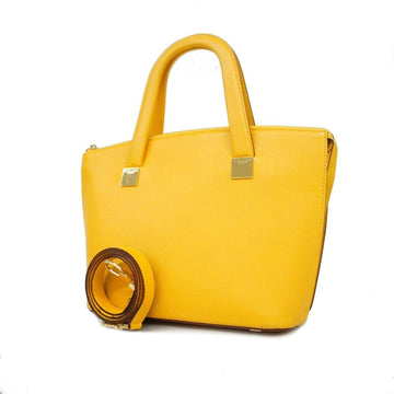 CELINE handbag leather yellow ladies