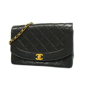 CHANEL Shoulder Bag Diana Chain Lambskin Black Gold Hardware Women's