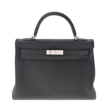 HERMES Kelly 32 Inner Stitch Black Palladium Metal Fittings C Engraved [around 2018] Ladies Togo Bag