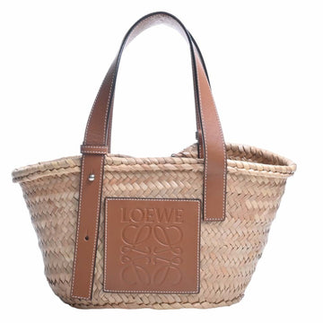 LOEWE Palm Leaf Leather Anagram Small Basket Bag Handbag Natural/Brown Women's