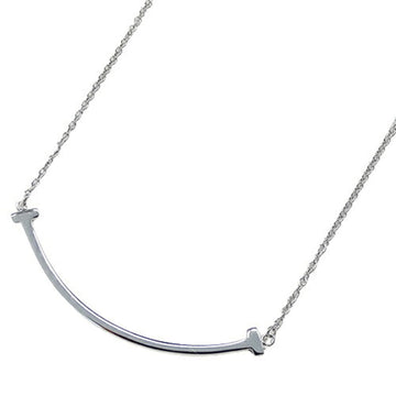 TIFFANY&Co. Necklace Ladies 750WG T Smile Small White Gold 60011677 Polished