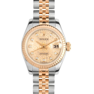 ROLEX Datejust 179171G PG x SS G serial pink carved computer dial ladies automatic winding watch