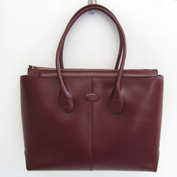TOD'S Burgundy Women's Leather Shoulder Bag,Tote Bag Bordeaux