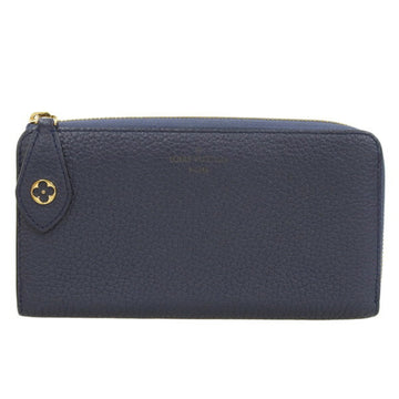 LOUIS VUITTON Taurillon Portefeuil Comet Round Long Wallet M68582 Navy Ladies