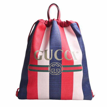 GUCCI canvas draw spring bag sack rucksack 473872 red/multicolor