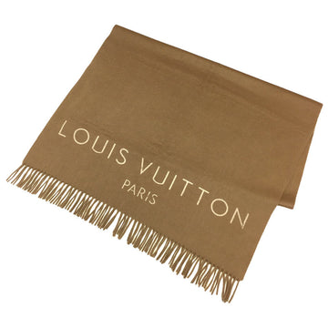 LOUIS VUITTON large stole shawl blanket cashmere 100% camel brown super size men's women's muffler