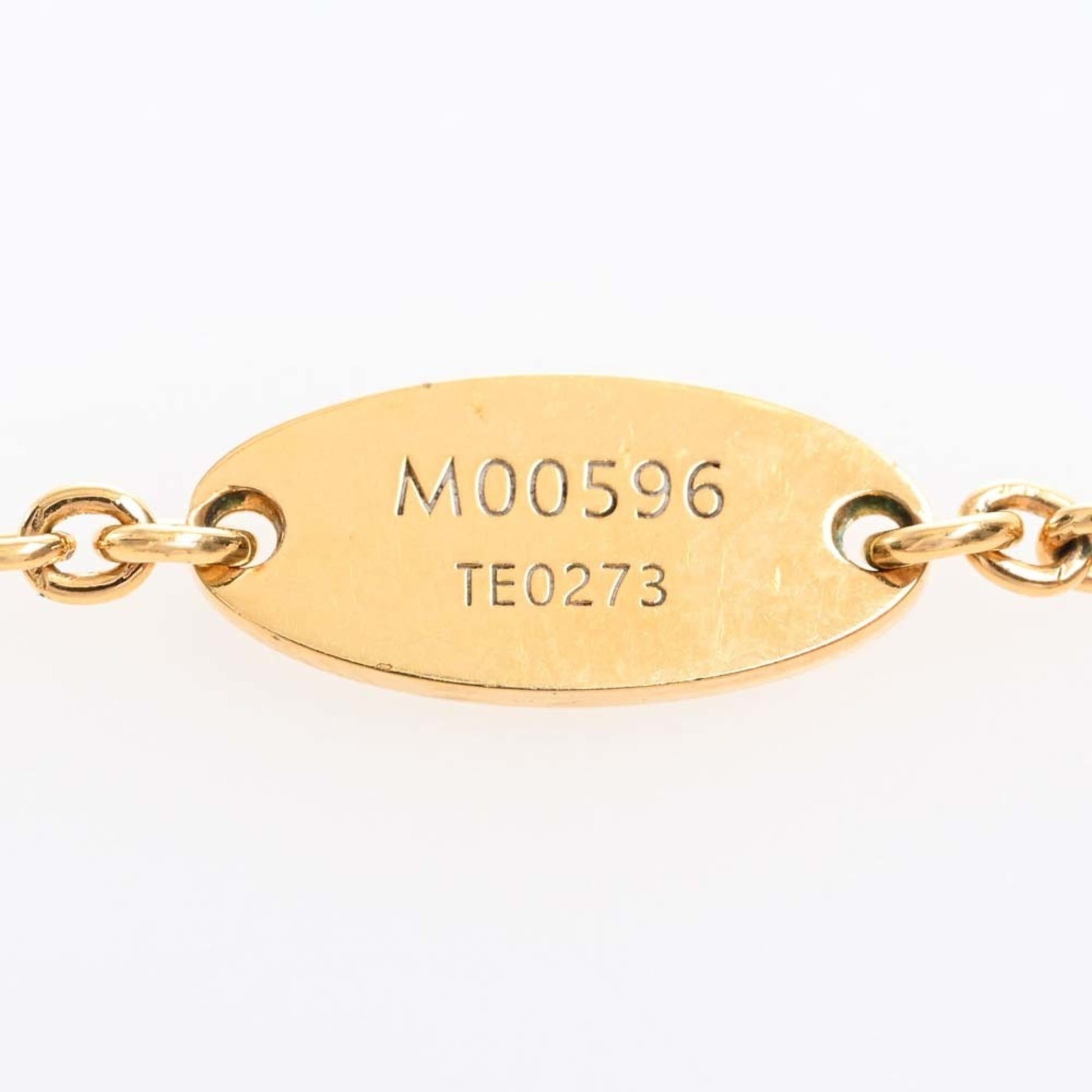 LOUIS VUITTON Rhinestone Collier LV Iconic Necklace M00596 Gold Women's
