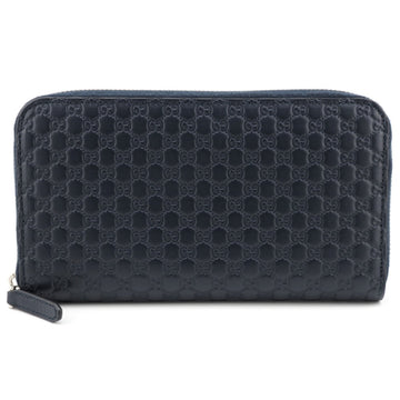 GUCCI/ 544473 Round Zipper Micro sima Long Wallet Navy Men's