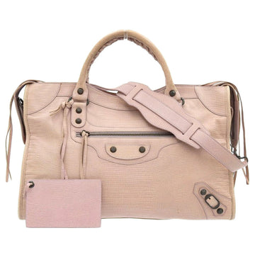 BALENCIAGA The City Bag Handbag Shoulder Leather Pink 115748 5471 001013
