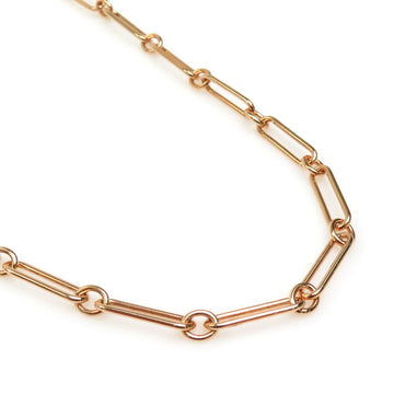 HERMES necklace metal pink gold unisex