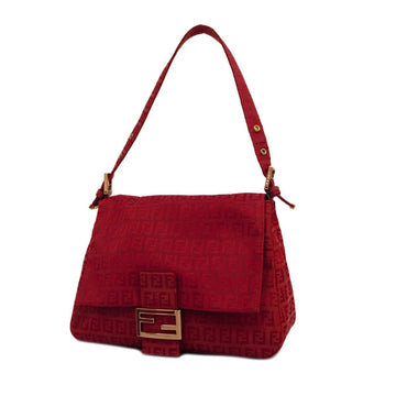 FENDI Handbag Zucchino Nylon Canvas Red Pink Gold Hardware Women's