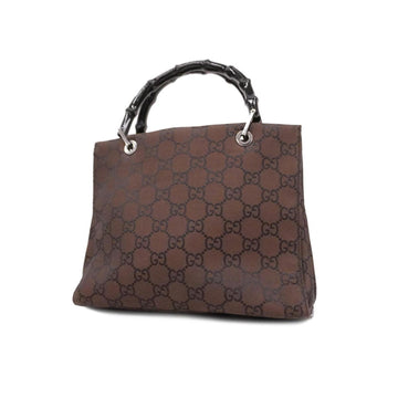 GUCCI handbag bamboo 002 1016 nylon brown ladies