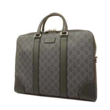 GUCCIAuth  GG Supreme 474135 Men's PVC,Leather Briefcase Black,Gray