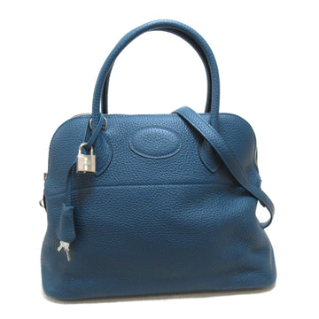 HERMES Bolide31 handbag Blue Taurillon Clemence leather