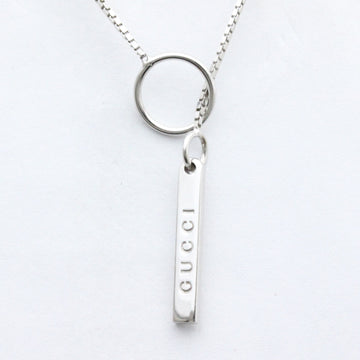 GUCCIPolished  Lariat Necklace 18K White Gold WG Pendant BF558718