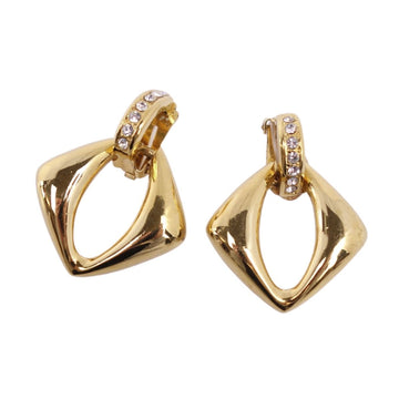 YVES SAINT LAURENT Earrings Rhinestone YSL Ladies Gold