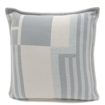 HERMES Avalon Vibration Cushion Wool/Cashmere Gray/Blue