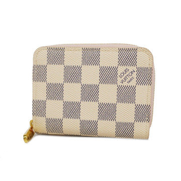 LOUIS VUITTON Wallet/Coin Case Damier Azur Zippy Coin Purse N60229 Rose Ballerine Women's