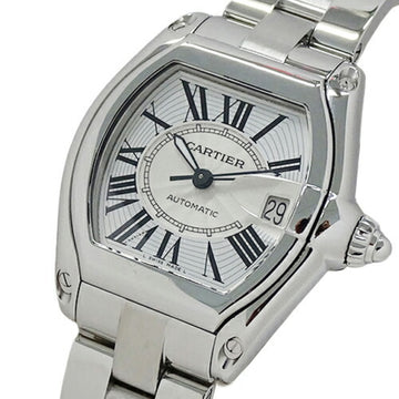 CARTIER Watch Men's Roadster LM Date Automatic AT Stainless Steel SS W62025V3 Silver Overhauled/Polished