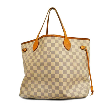 LOUIS VUITTON Tote Bag Damier Azur Neverfull MM N51107 White Ladies