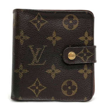 LOUIS VUITTON/ M61667/Compact Zip Monogram Bifold Wallet Brown/Brown Canvas/Leather LV