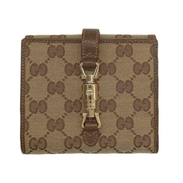 GUCCI GG Canvas W Bifold Wallet 141435 Beige Women's