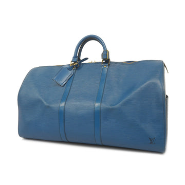 LOUIS VUITTONAuth  Epi Keepall 55 M42955 Men,Women,Unisex Boston Bag Toledo Blue